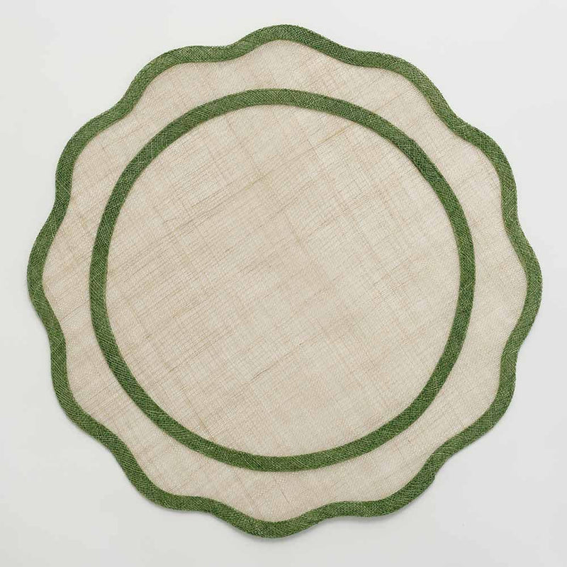 Rice Paper - Green Scalloped Placemat (Set of 4)