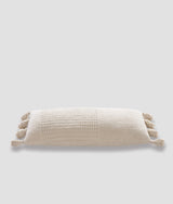Braided Pom Pom Pillow Lumbar Pillow Sahara Tan
