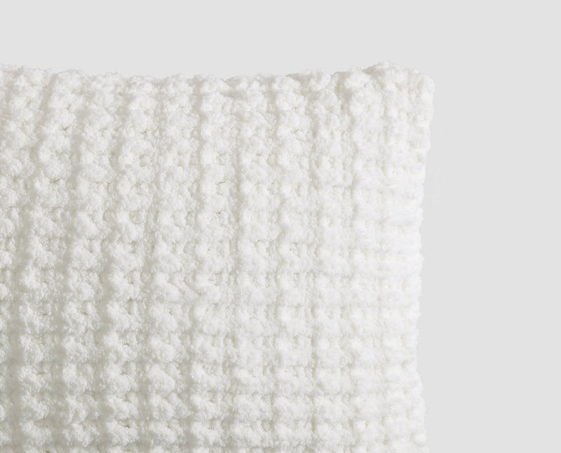Snug Small Waffle Pillow Off White