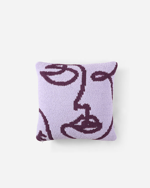 Faces Throw Pillow Grape - Lavender 