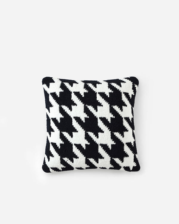 Black - Clear White Throw Pillow