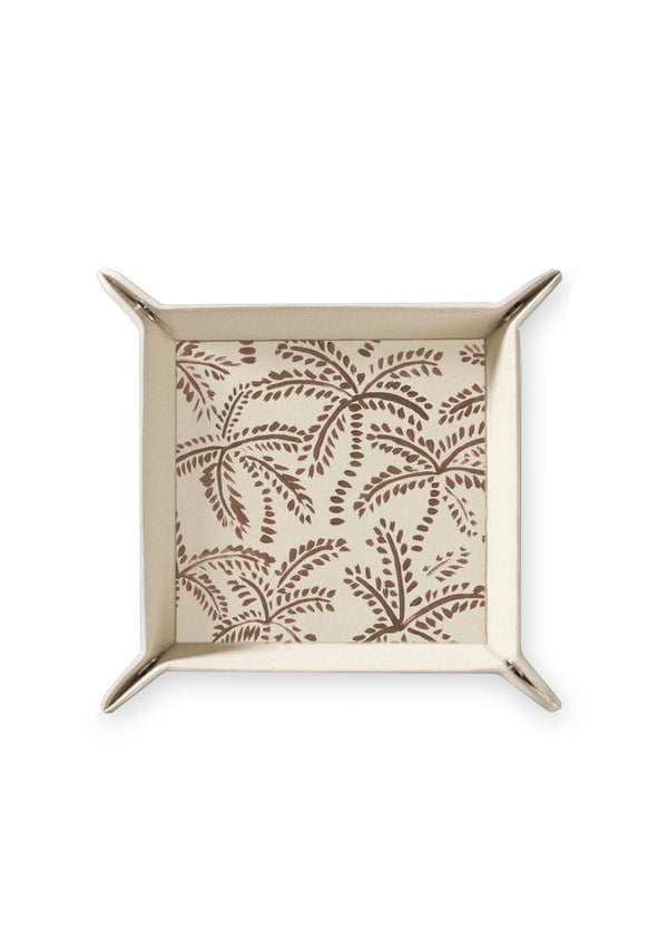 Taupe - Abstract Palms Beige Tray
