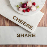 White Marble - Gold "Share" Board