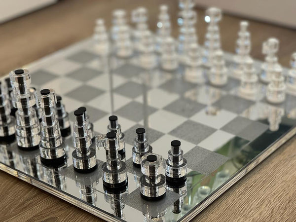 El Ajedrez 3D - Chess Set Silver Mirror
