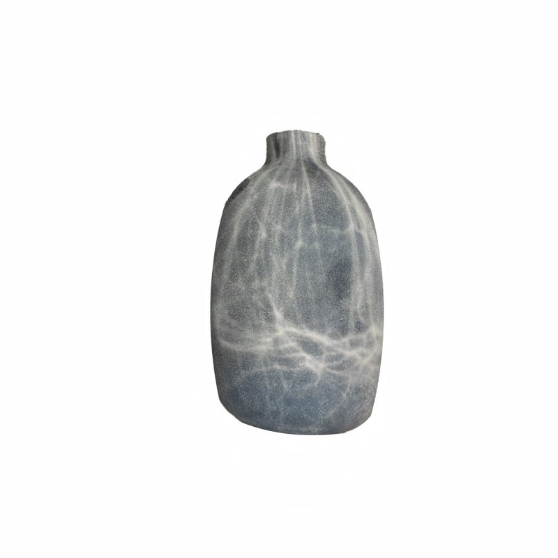 Hand Blown Blue Marble Vase Tall