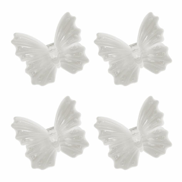 Napkin Rings Butterfly - White  (Set of 4)