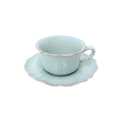 Impressions robin's egg blue - Jumbo cup & saucer (Set of 6)