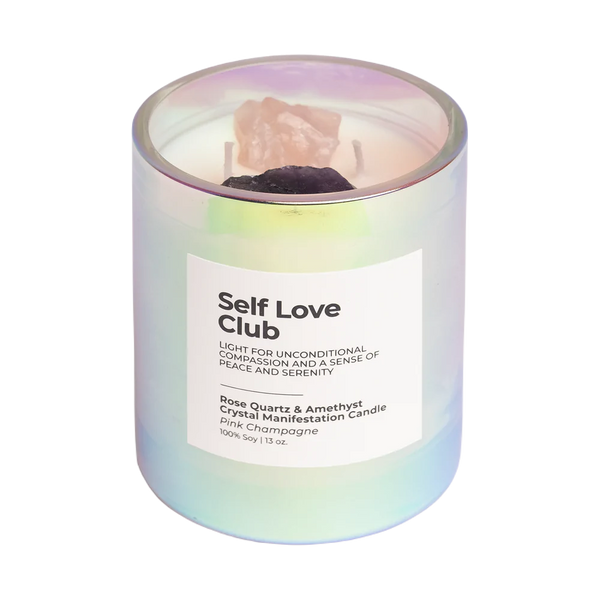 Self Love Club - Rose Quartz & Amethyst Crystal Manifestation Candle