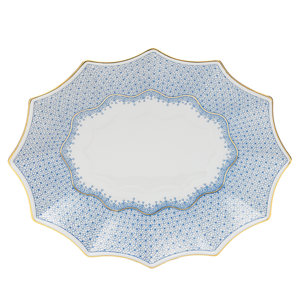 Lace - Cornflower - Large Fluted Tray