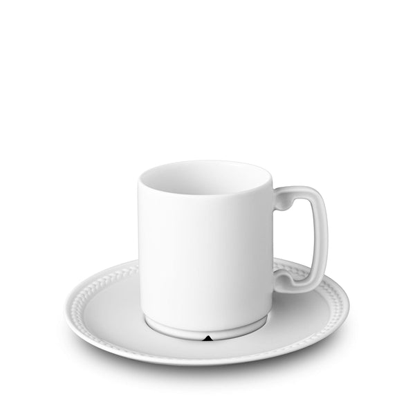 Soie Tressee White - Tea Cup + Saucer