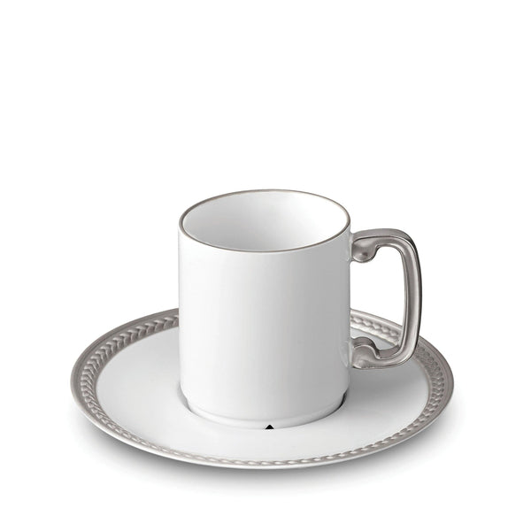 Soie Tressee Platinum - Espresso Cup + Saucer (Set of 6)